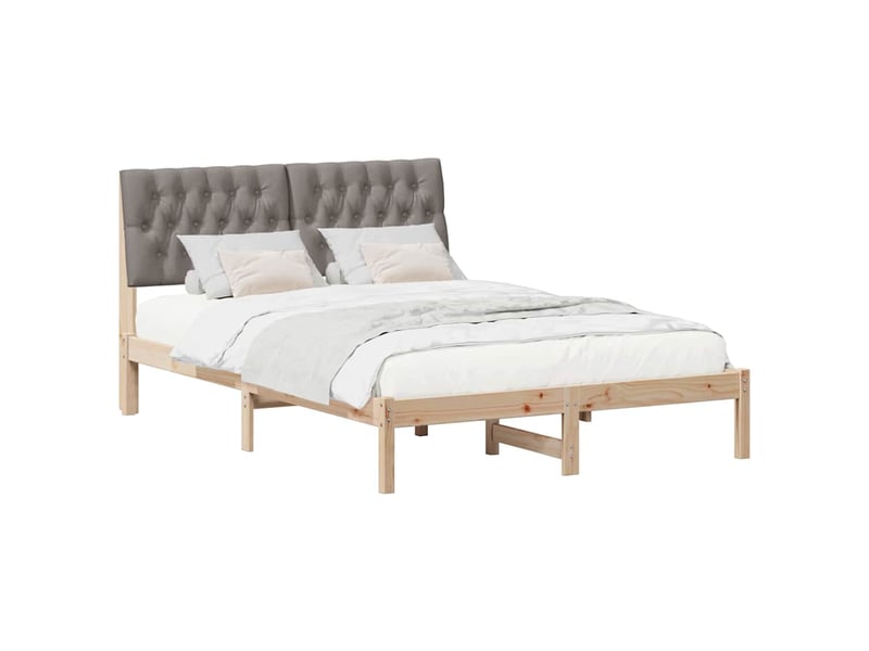  Lit double- lit adulte -  cadre de lit avec tête de lit rembourrée marron 135 x 190 cm  - Conforama B