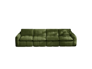 Canapé droit compressé fixe <strong></strong> <strong>Fay Lum</strong> 4 places Tissu vert