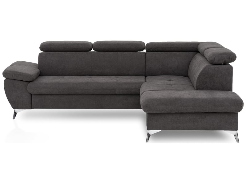 Canapé d'angle droit convertible 4 places en tissu ALLY 2 coloris anthracite - Conforama B
