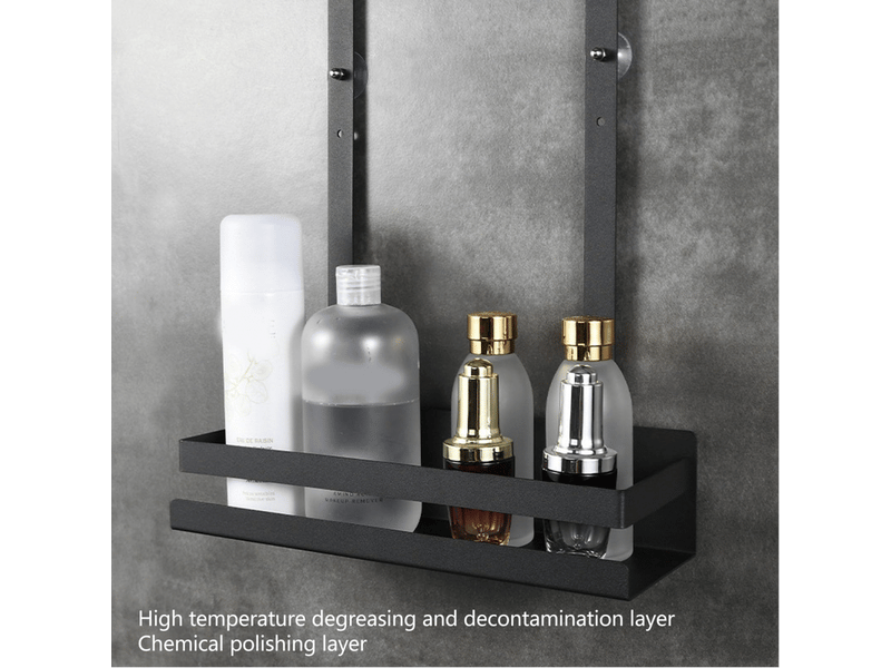  Organiseur de salle de bain suspendu - noir - gain de place - fer - étanche - multifonctionnel - pour douche, produits de bain, shampoing  - Conforama E