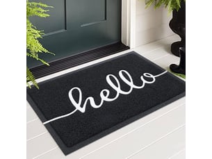 1 pièce 44 x 76 cm (noir) paillasson extérieur hello, paillasson intérieur, tapis d'entrée, paillasson extérieur antidérapant et anti-poussière