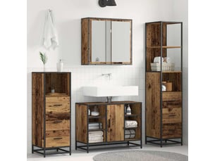 Ensemble de mobilier de salle de bain 3 pc bois ancien cf64267
