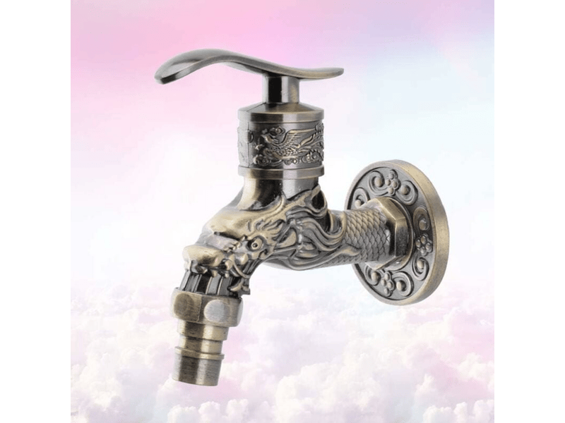  Robinet de machine à laver de piscine à vadrouille froide simple antique, robinet de balcon extérieur à 4 points, robinet rétro en bronze 10*10.8cm  - Conforama E