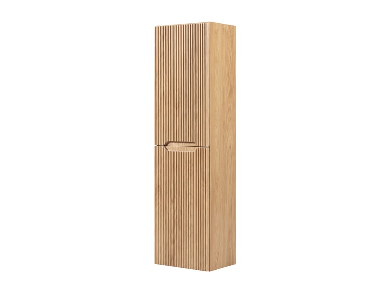 Meuble bas de salle de bain avec panier à linge flow chêne 40 cm  - Conforama R