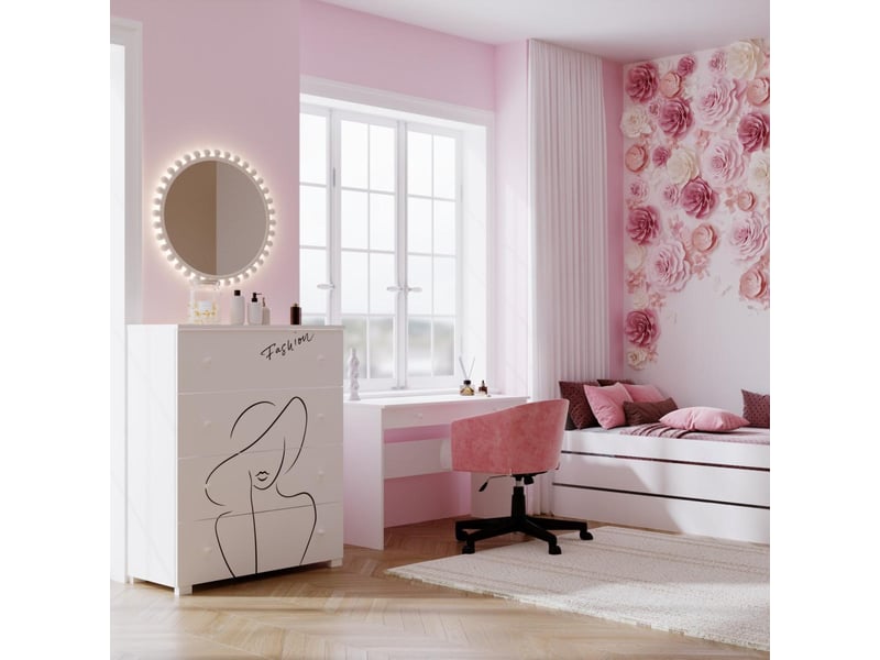  Commode enfant emily fashion - blanc, thème mode EMILY/B/NPL/FASHION - Conforama D