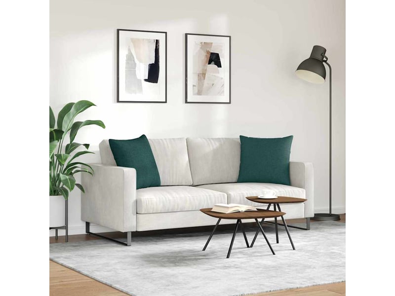  Lot de 2 coussins de canapé, coussins décoratifs tissu vert foncé 50 x 50 cm cf58987  - Conforama D