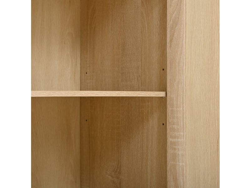  Armoire avec miroir et portant ouvert 115.5x38.5x194.5 cm 2 portes mdf couleur chêne  - Conforama B
