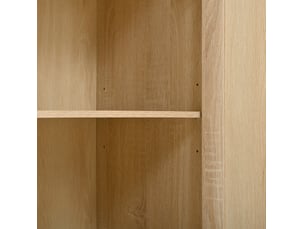 Armoire avec miroir et portant ouvert 115.5x38.5x194.5 cm 2 portes mdf couleur chêne