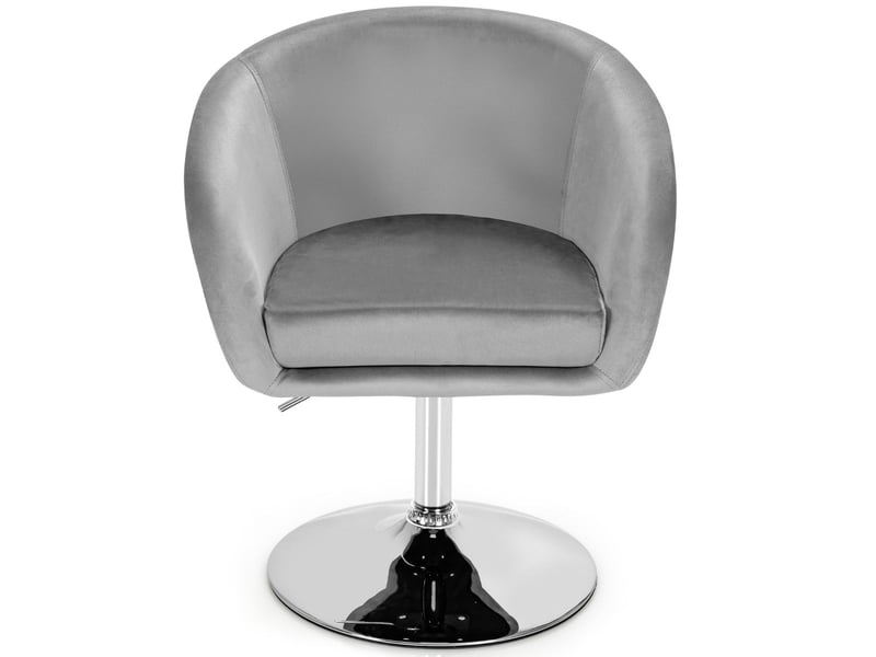  Tabouret de bar pivotant haut de 72 à 86 cm confortable et ergonomique moderne en velours gris 20_0019405  - Conforama A