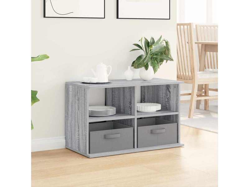  Support de télévision avec tiroir gris sonoma 79x40x48 cm  - Conforama D