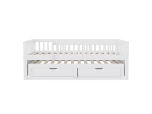 Lit gigogne 90x200 cm MAISONORA   coloris blanc