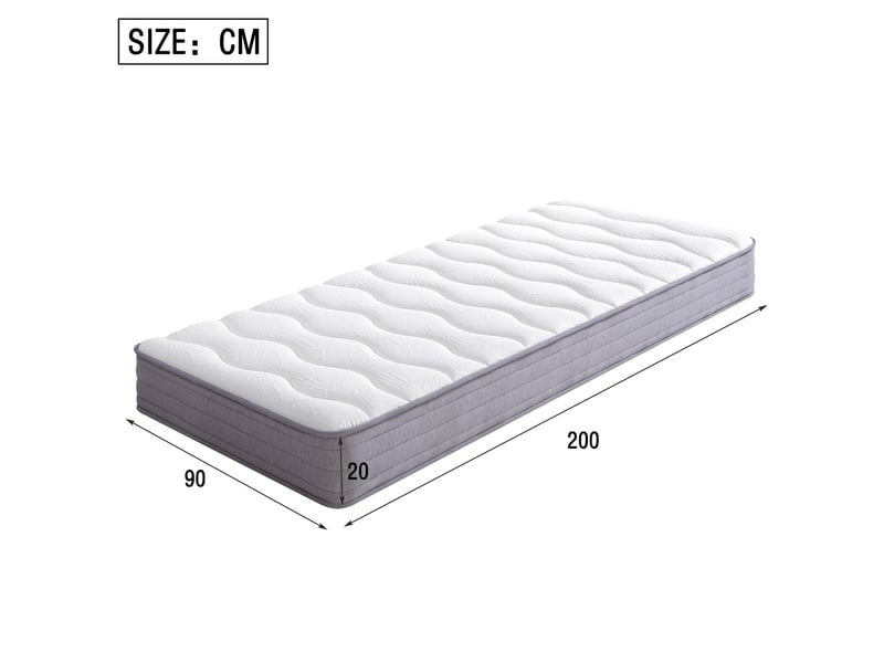 Matelas à ressorts modenvie 90 x 200 cm épaisseur 20 cm fermeté h3 blanc - Conforama C