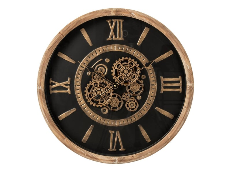  Horloge murale ronde en métal iben 63cm naturel  - Conforama A