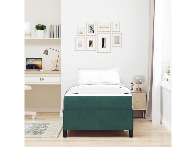  Lit simple- lit adulte -  cadre de lit vert foncé 80 x 200 cm tissu  - Conforama B