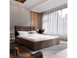Lit coffre 180x200 cm <strong>MASSENO</strong> <strong></strong> coloris marron