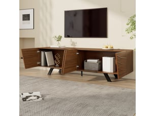 Meuble tv coloris marron 160 cm <strong>KORFEE</strong>  <strong></strong>