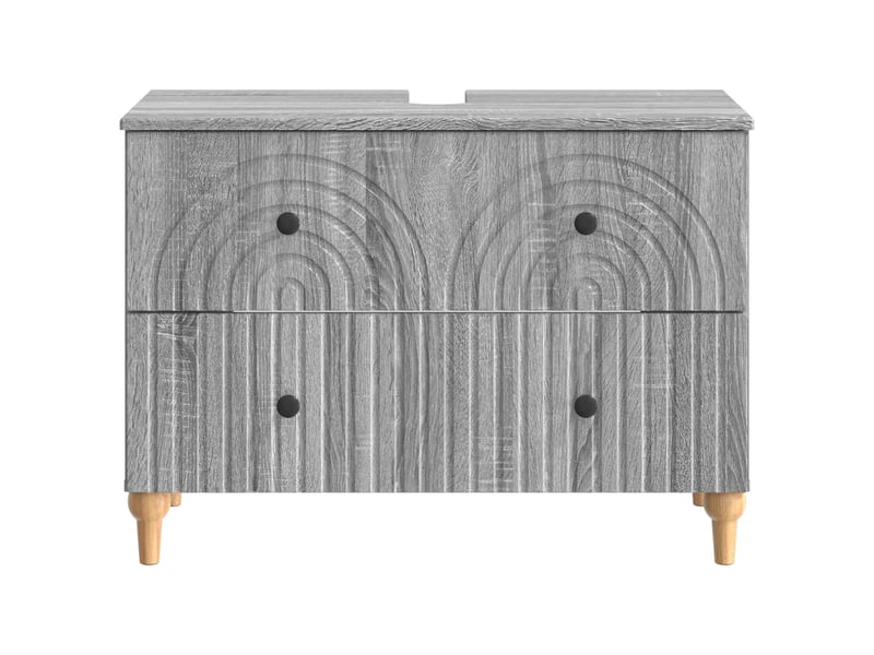  Meuble sous lavabo de salle de bain alkmaar sonoma gris cf64812  - Conforama D