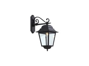 Lanterne murale d'extérieur classique noire ip44 - big