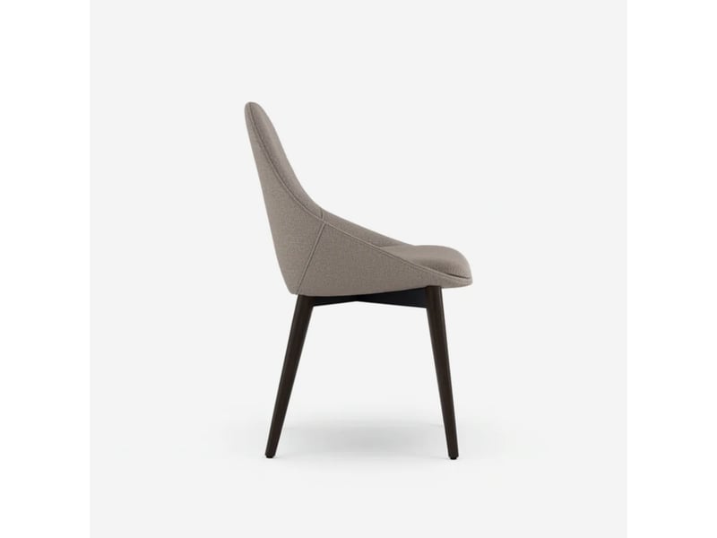  Lot de 4 chaises de salle à manger rembourrées en tissu delphi - marron  - Conforama E