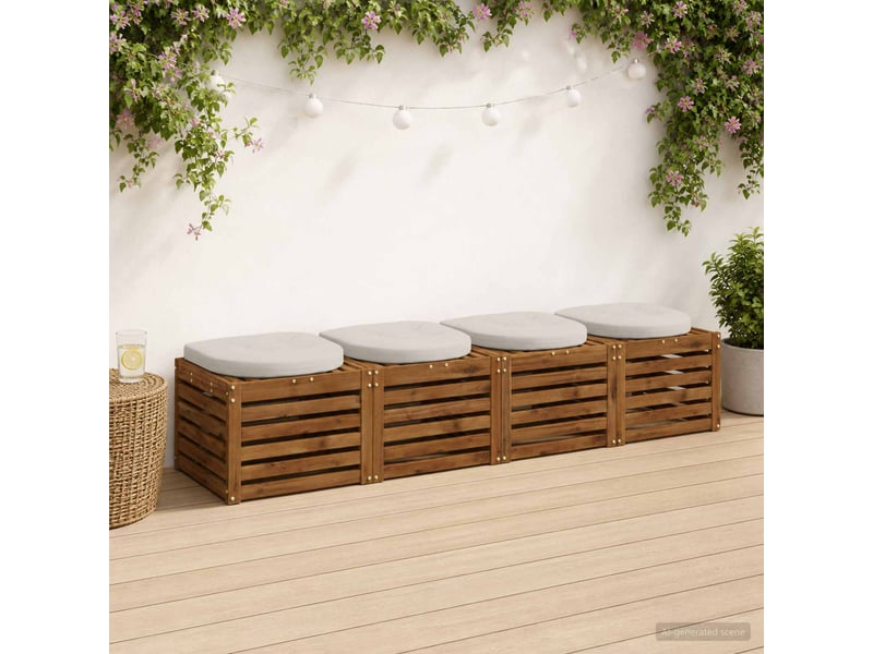  Lot de 4 coussins de siège, coussins d'assise 100 % polyester blanc cf60054  - Conforama B