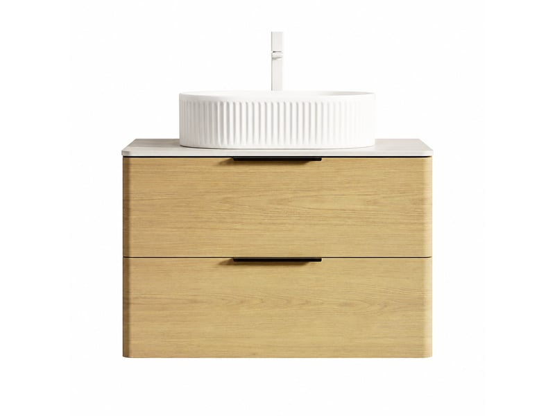  Meuble vasque mural d'angle 38 cm avec vasque intégrée en résine noir mat  - Conforama A