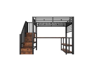 Lit mezzanine 90x200 cm <strong>ZOVIRA</strong>  <strong></strong> coloris noir