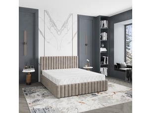 Lit coffre 160x200 cm <strong>MASSENO</strong>  <strong></strong> coloris beige