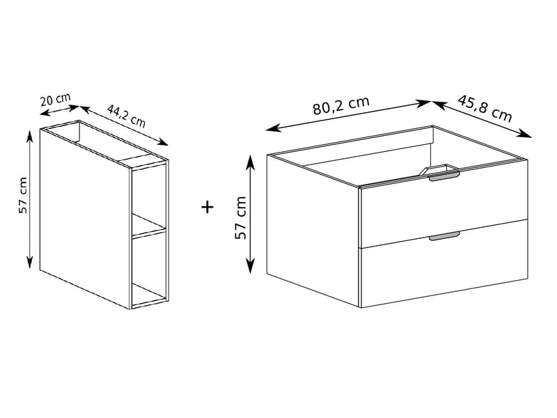 Meuble sous vasque suspendu avec étagère 2t novo l.100 cm effet chêne hikora - Conforama C