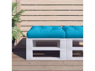 Coussin de palette, coussin de chaise, coussin de canapé bleu 60x60x12 cm tissu cf55299