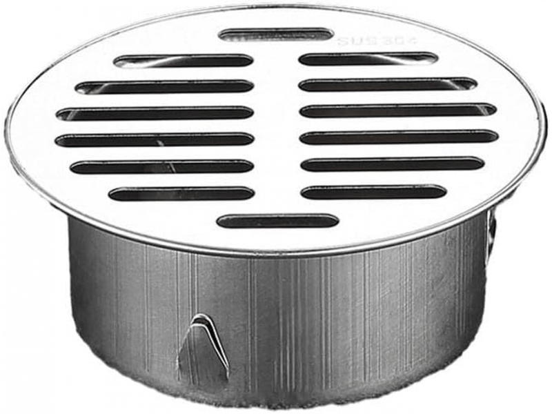  Drain de sol rond en acier inoxydable de 90 mm, anti-blocage, pour extérieur, avec grand débit pour jardin  - Conforama A