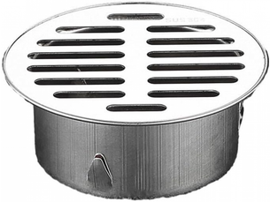 Drain de sol rond en acier inoxydable de 90 mm, anti-blocage, pour extérieur, avec grand débit pour jardin
