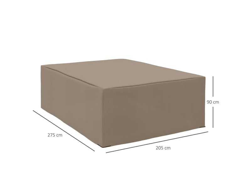  Housse de protection pour mobilier de jardin, résistante à l'hiver et imperméable, en bâche oxford, 275 x 205 x 90 cm, beige  - Conforama E