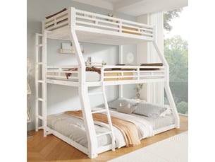Lit superposé 2x90x200 cm <strong></strong>  <strong>213x147x193cm</strong> coloris blanc