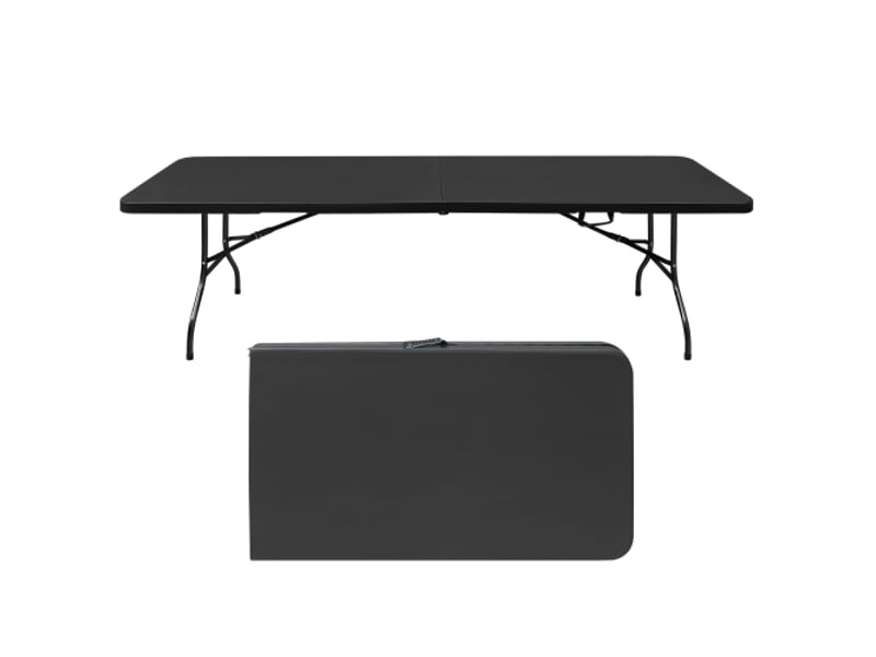  Table pliante - portable - 244 cm - robuste - noir - campingpique-nique  - Conforama A