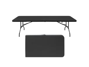 Table pliante - portable - 244 cm - robuste - noir - campingpique-nique