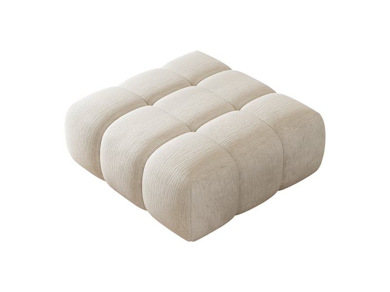 Canapé modulable en mousse sans cadre avec pouf blanc - Conforama A