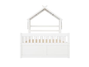 Lit cabane 140x200 cm coloris blanc