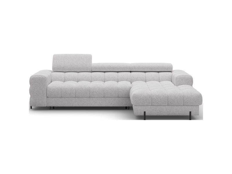  Canapé d'angle droit convertible gris chiné ligne moderne 285x99x181cm filtro  - Conforama A