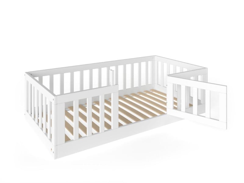  Yappycasa - lit au sol avec portillon 160x80 cm - blanc 4754010385560 - Conforama B