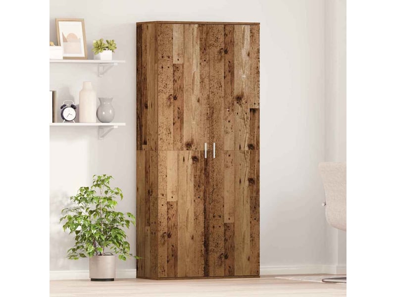  Buffet, meuble de rangement salon 80 x 35 x 180 cm bois d'ingénierie bois ancien  - Conforama D