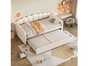Lit gigogne 90x200 cm HAVRYA coloris beige
