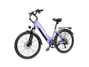 Vélo électrique de ville eskute c202, step-through 26, 48v 17.5ah, 7 vitesses, violet
