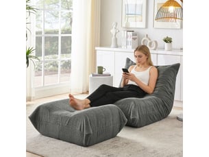 Fauteuil relax manuel 100x90x70cm <strong></strong> Tissu bouclette gris