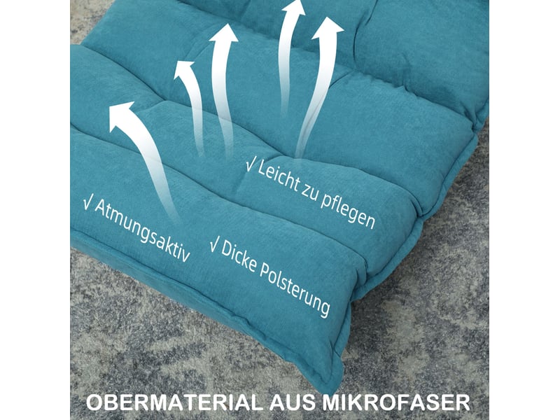  Fauteuil de sol pivotant bleu à dossier réglable jusqu'à 120°, en tissu, pour salon et bureau confortables  - Conforama B