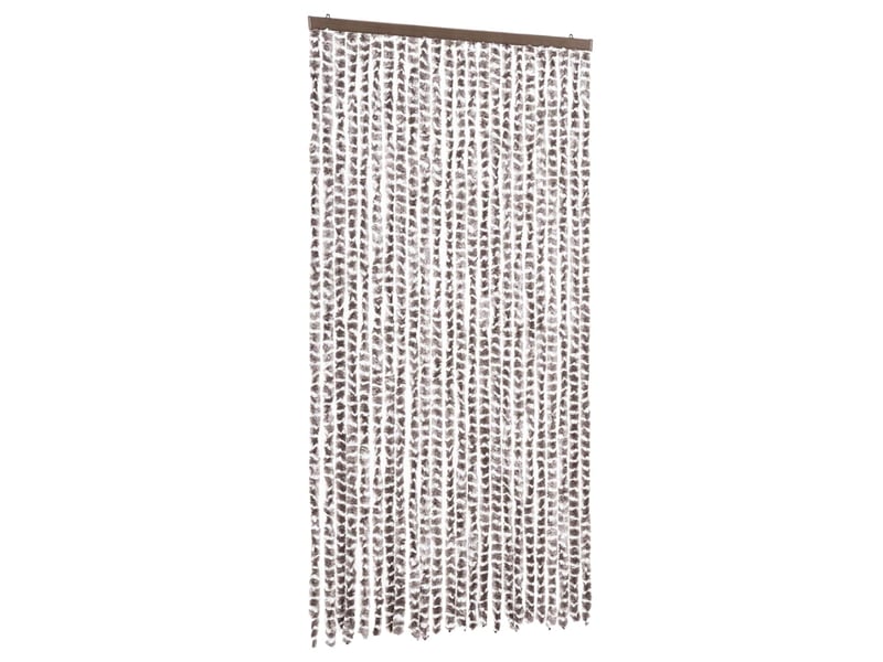  Rideau anti-mouches, moustiquaire taupe et blanc 100x200 cm chenille cf43579  - Conforama A
