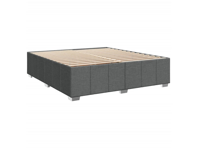  Lit double- lit adulte -  cadre de lit sans matelas gris foncé 200x200 cm tissu  - Conforama B