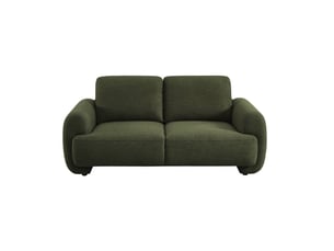 Canapé droit fixe 2 places Tissu vert