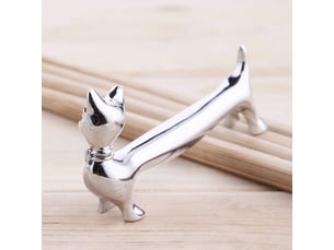 Repose-baguettes, 4 pièces chat mignon repose-baguettes support de cuillère à dîner support de baguettes en acier inoxydable repose-couteau porte-four