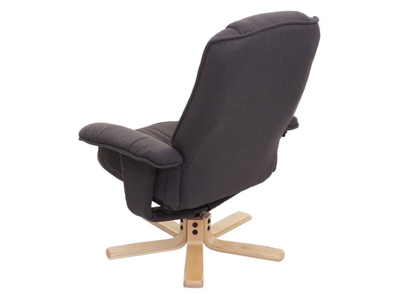  Fauteuil de télé m56, fauteuil de relaxation avec tabouret, tissu - gris foncé  - Conforama E