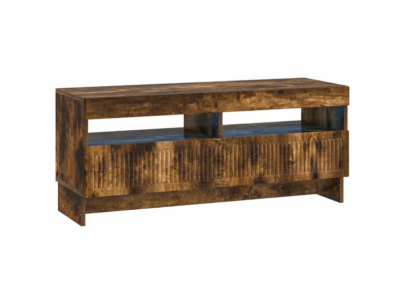 Meuble tv - banc tv - meuble de rangement led 5 pièces chêne fumé bois d'ingénierie - Conforama E